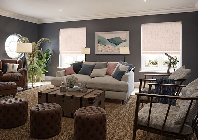 Willow Field, Pastel Pink - Roman Blind - Image 6